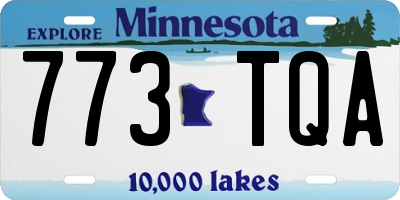 MN license plate 773TQA