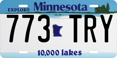 MN license plate 773TRY