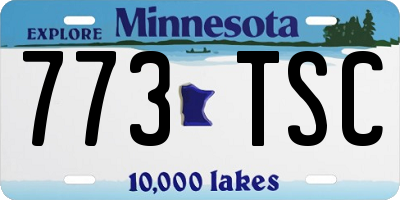MN license plate 773TSC