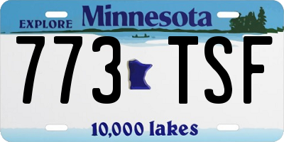 MN license plate 773TSF