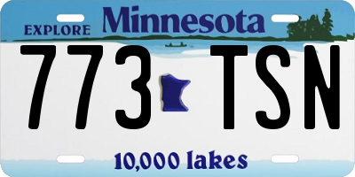 MN license plate 773TSN