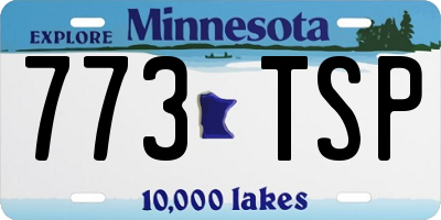 MN license plate 773TSP