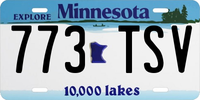 MN license plate 773TSV