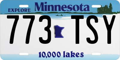 MN license plate 773TSY