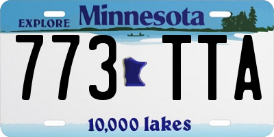 MN license plate 773TTA