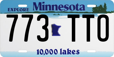 MN license plate 773TTO