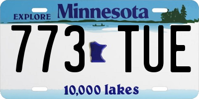 MN license plate 773TUE