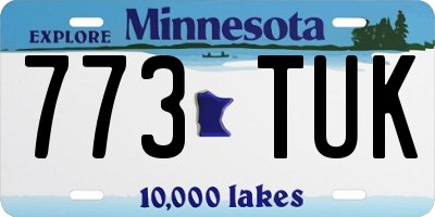 MN license plate 773TUK