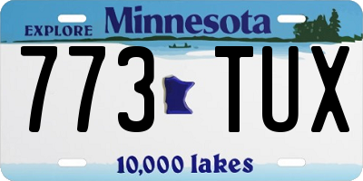 MN license plate 773TUX