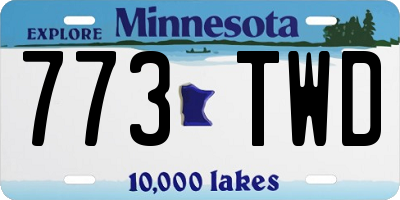 MN license plate 773TWD