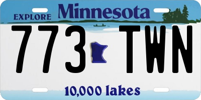 MN license plate 773TWN