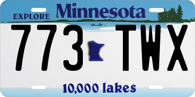 MN license plate 773TWX