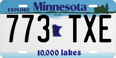 MN license plate 773TXE