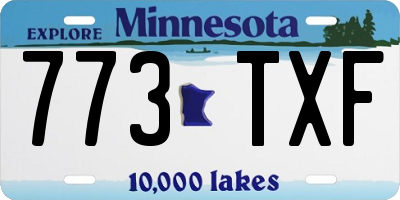 MN license plate 773TXF