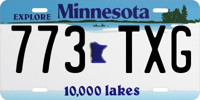MN license plate 773TXG