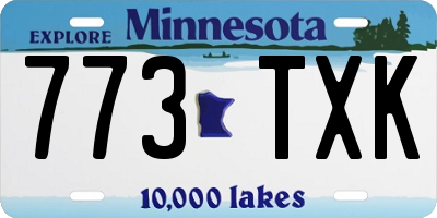 MN license plate 773TXK