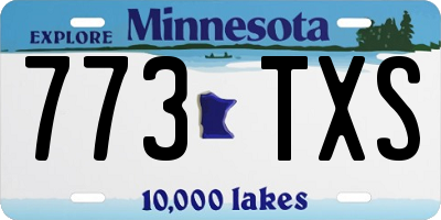 MN license plate 773TXS
