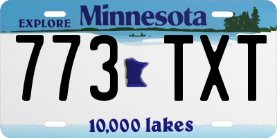 MN license plate 773TXT