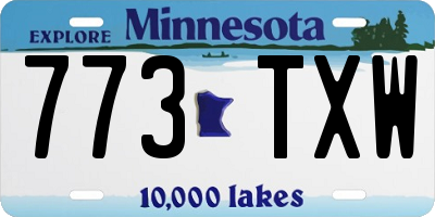MN license plate 773TXW