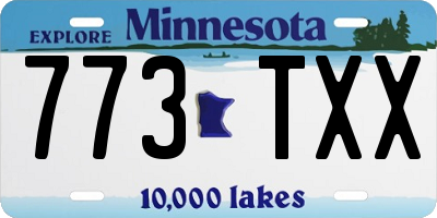 MN license plate 773TXX
