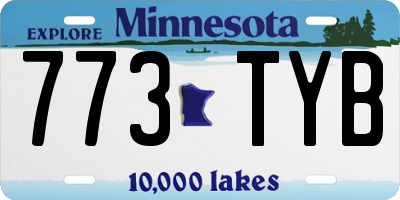 MN license plate 773TYB