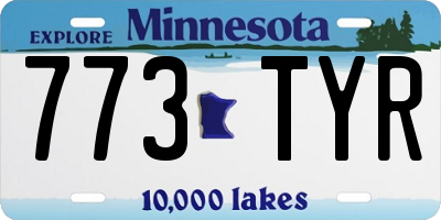 MN license plate 773TYR