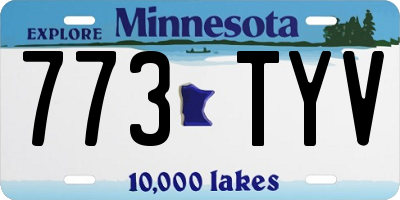 MN license plate 773TYV