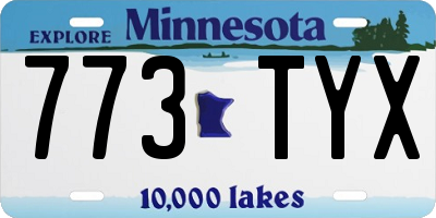 MN license plate 773TYX