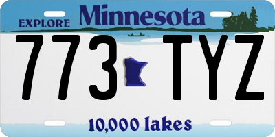 MN license plate 773TYZ