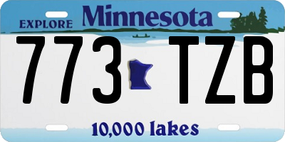 MN license plate 773TZB