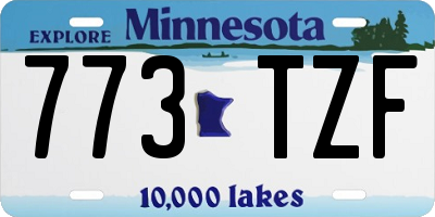 MN license plate 773TZF