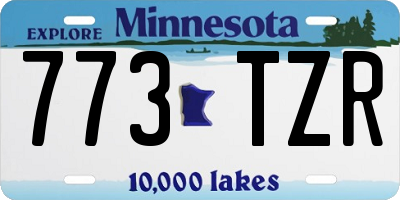 MN license plate 773TZR