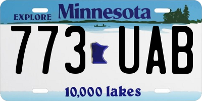 MN license plate 773UAB