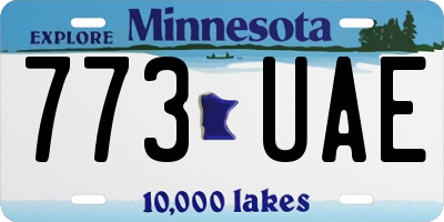 MN license plate 773UAE