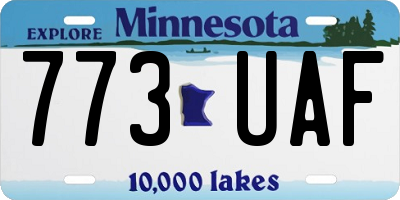 MN license plate 773UAF