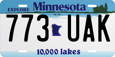 MN license plate 773UAK