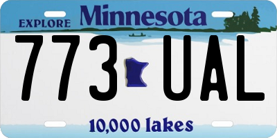 MN license plate 773UAL