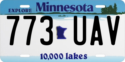 MN license plate 773UAV