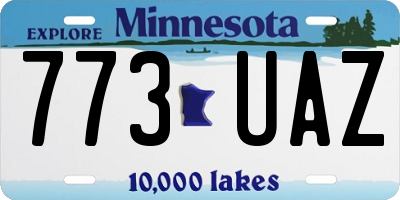 MN license plate 773UAZ