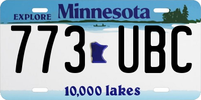 MN license plate 773UBC