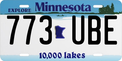 MN license plate 773UBE