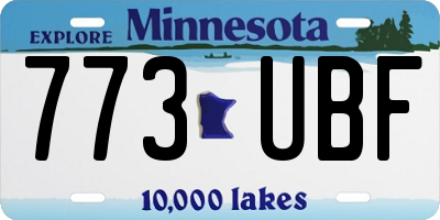 MN license plate 773UBF