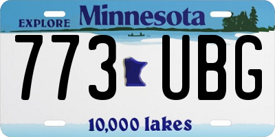 MN license plate 773UBG