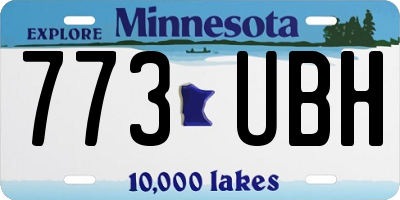 MN license plate 773UBH