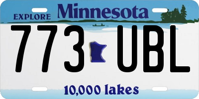 MN license plate 773UBL