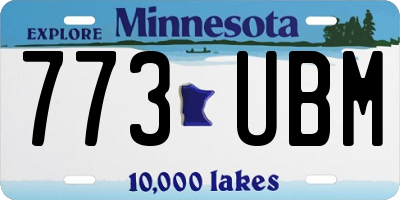 MN license plate 773UBM