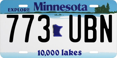 MN license plate 773UBN