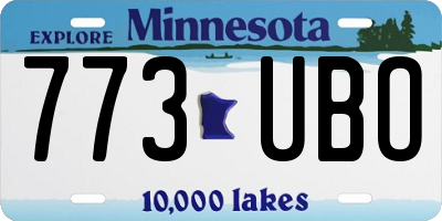 MN license plate 773UBO
