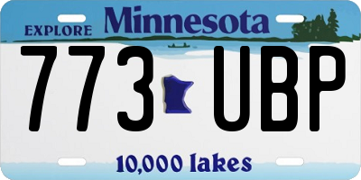 MN license plate 773UBP