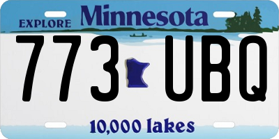 MN license plate 773UBQ